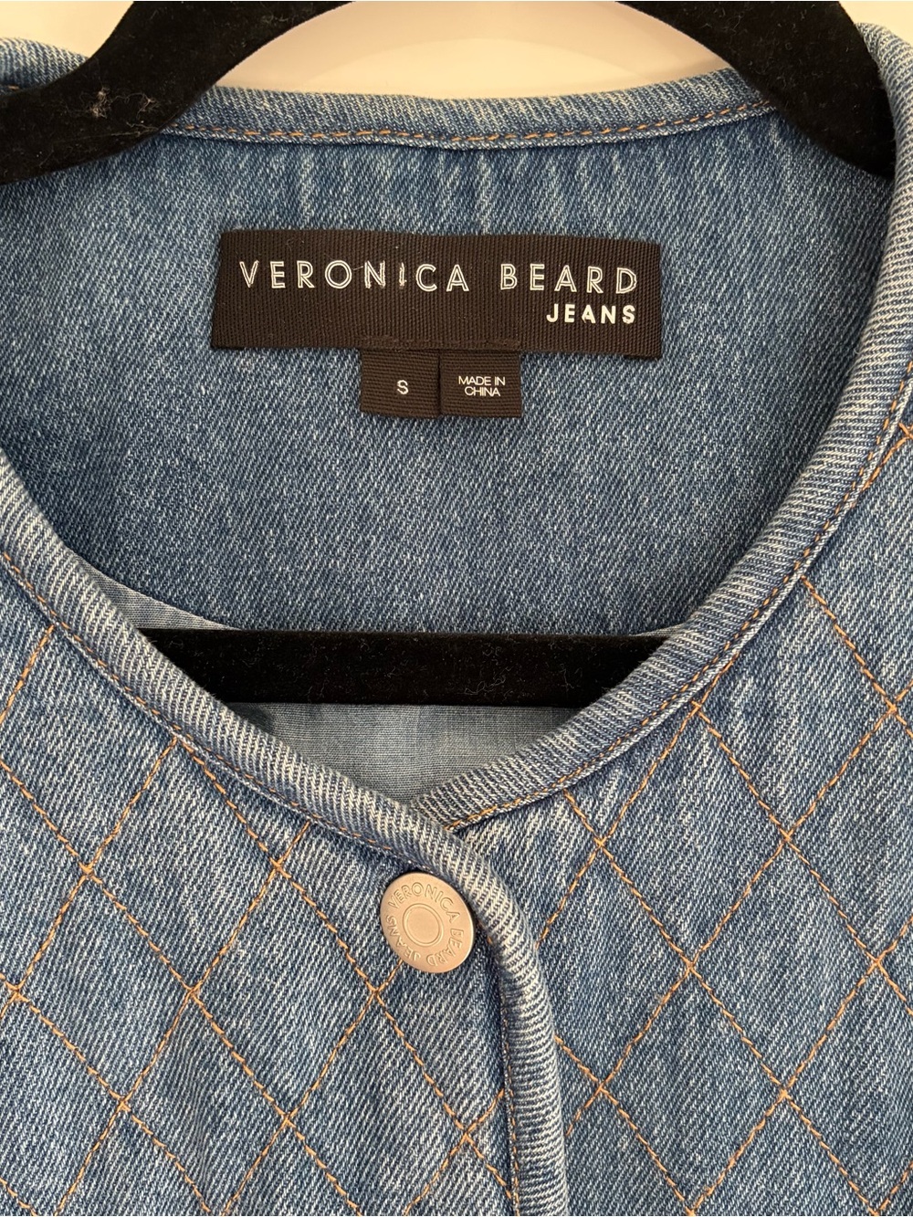 Veronica Beard Quilted Denim Jacket with Puff Shoulders - Picture 4 of 8